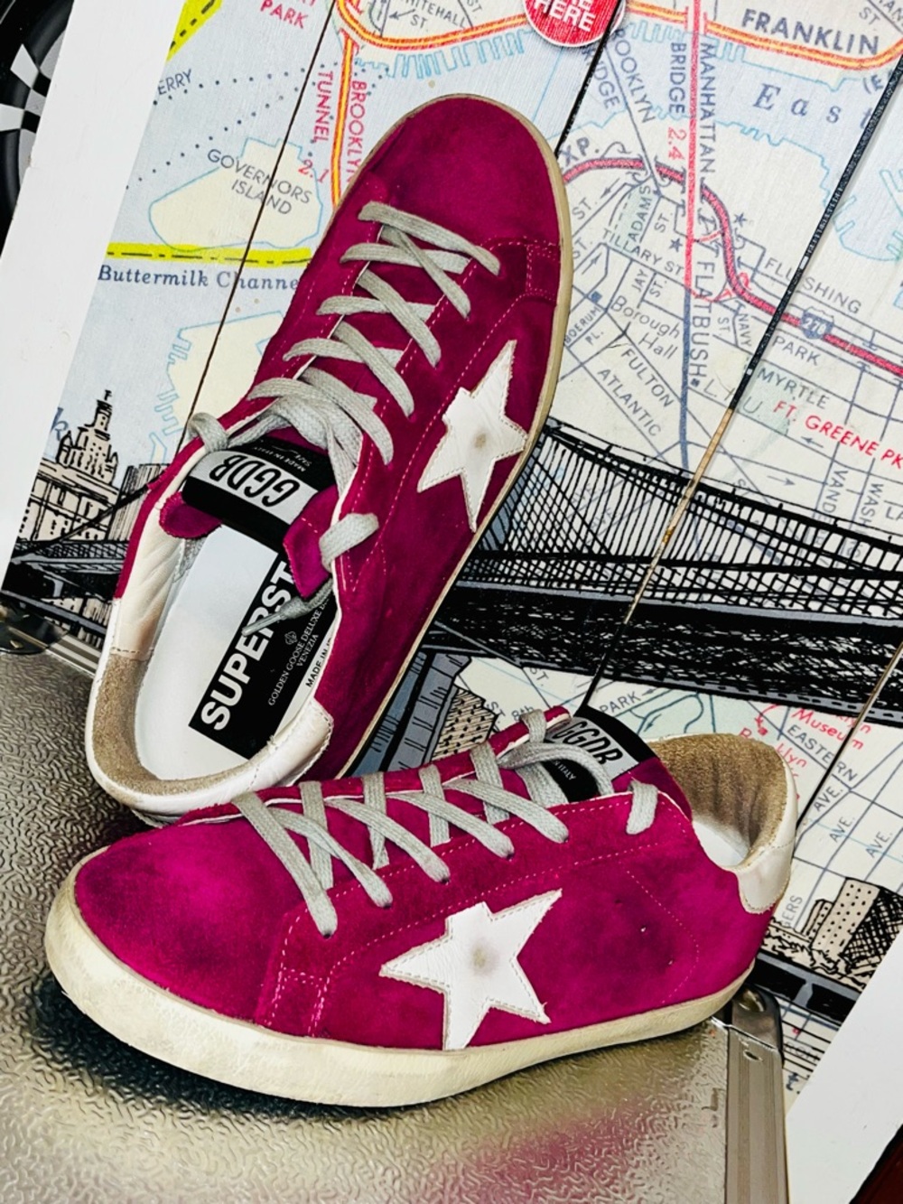 Golden Goose Super Star Suede Purple Pink  low tops - Picture 3 of 8